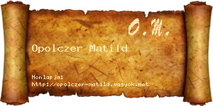Opolczer Matild névjegykártya